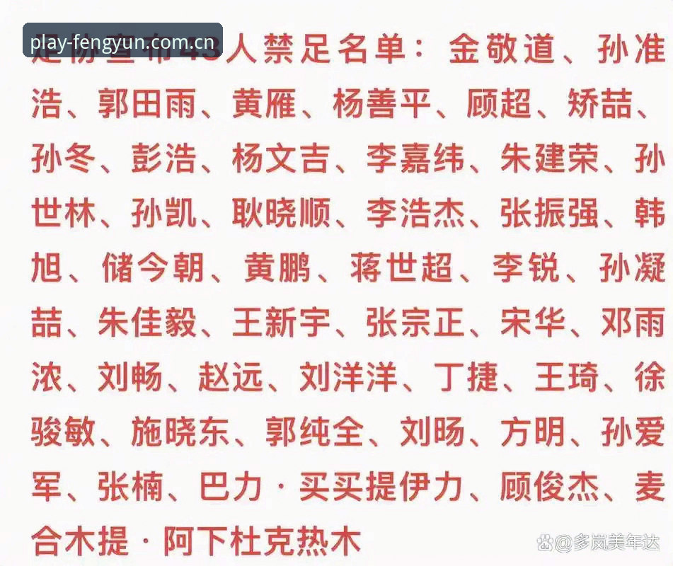 风云体育数据服务 足协终身禁足名单vs五年处罚:谁在破坏中国足球的公平竞赛精神?